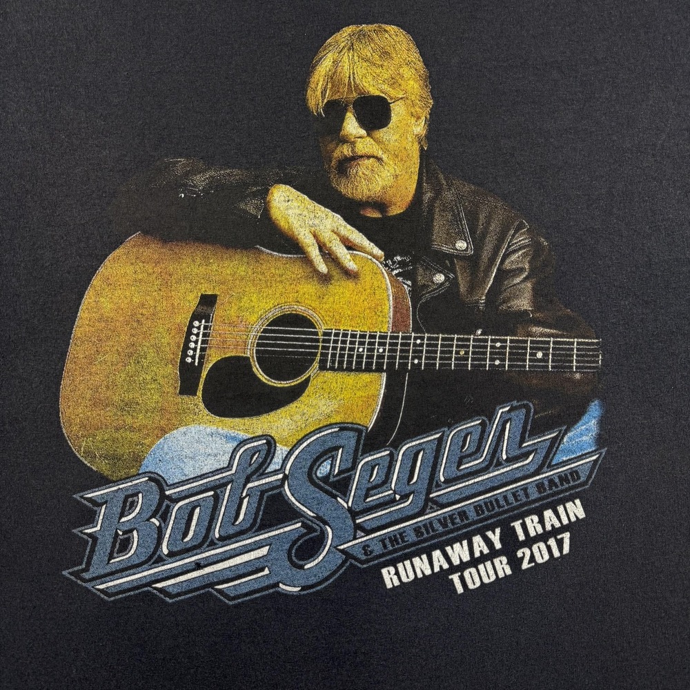 Bob Seger Shirt Mens 2XL Black Runaway Train Tour 2017 Band Graphic Tee Gildan
